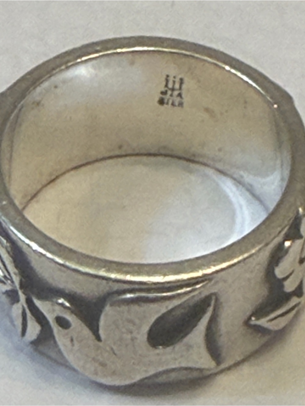 Retired James Avery La Paloma Dove with Olive Branch & Flower Ring Sz 6 + Box - Picture 7 of 9